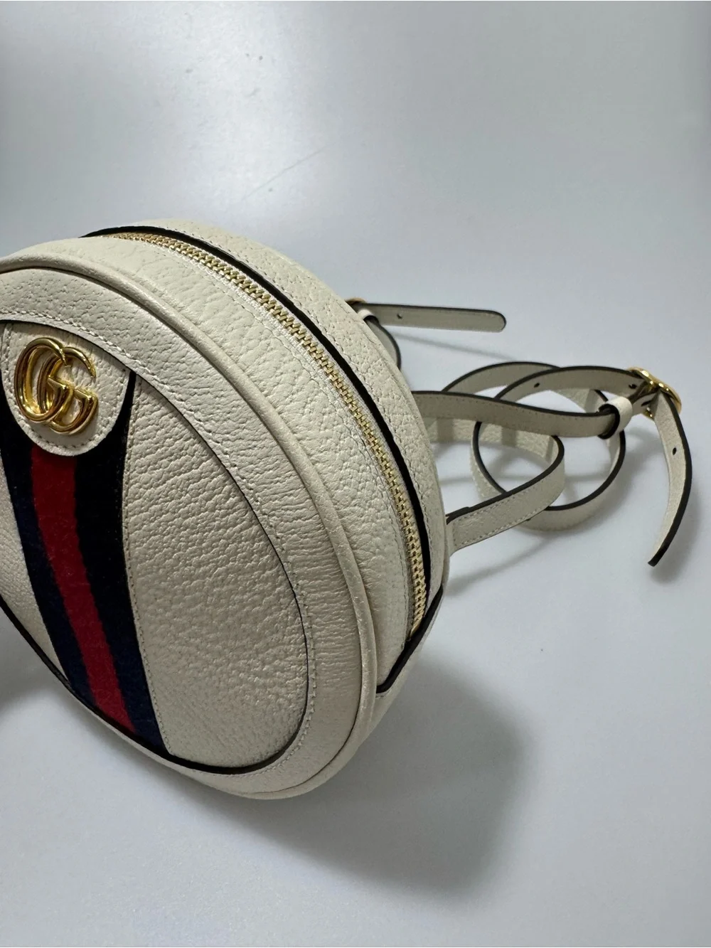 Gucci Ophidia Round Mini Backpack White